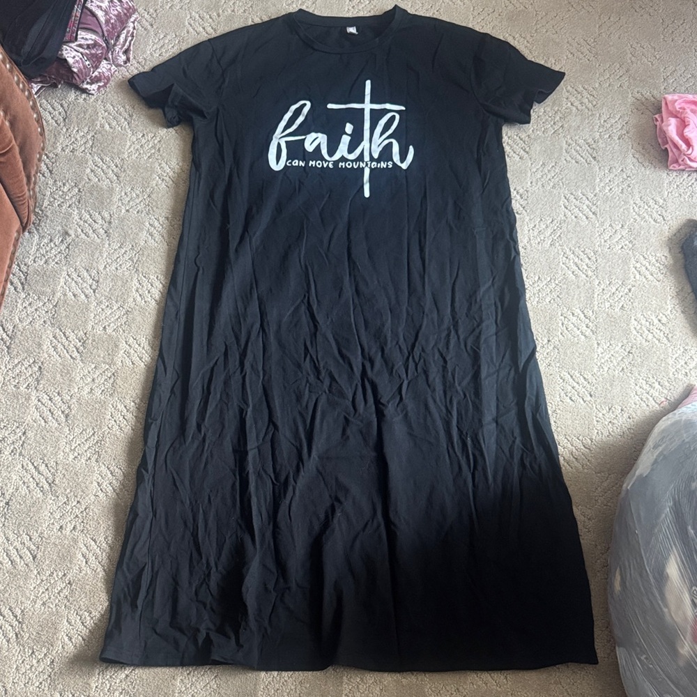 Black Graphic T-Shirt Dress
